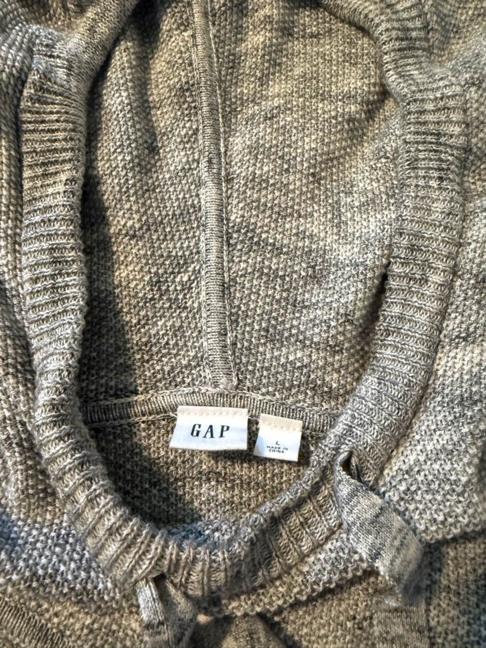 Gap, Lightweight Woman’s Soft Knit Hooded Sweater - Gray - Picture 5 of 5